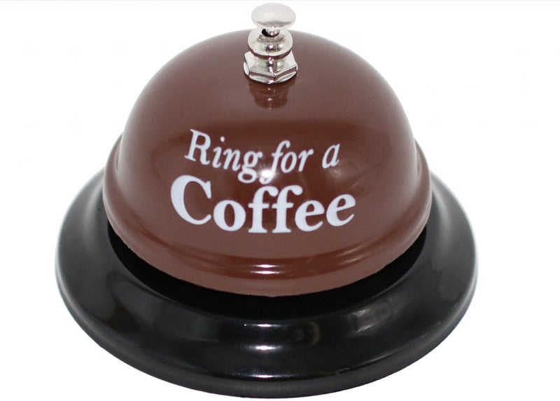 sweethome Desk Call Bell Ring for Service Great Fun Creative Novelty Gag Party Gift (Ring for a Coffee) - Image 1